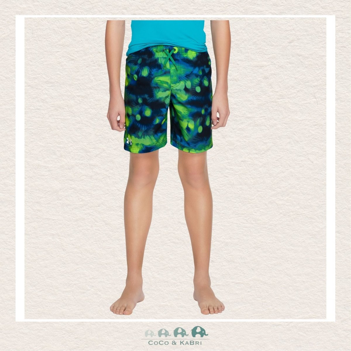 Under Armour Boys Youth: Tropical Flare Volley Swim Trunks - Vapour Green, CoCo & KaBri Children's Boutique