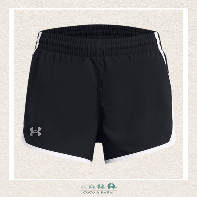 Under Armour Youth Girls' Fly-By 3 Shorts - Black Reflective, CoCo & KaBri Children's Boutique