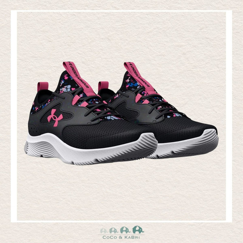 Under Armour Girls' Grade School Infinity 2.0 Printed Running ShoesBlack-Black/Pink