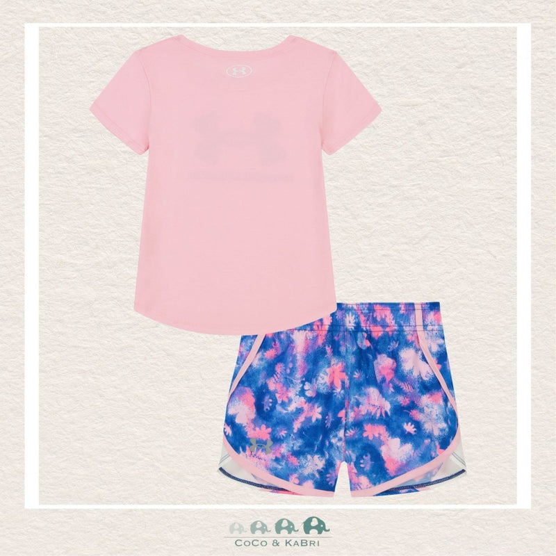 Under Armour Girls: Printed Tshirt & Short Set - Pink