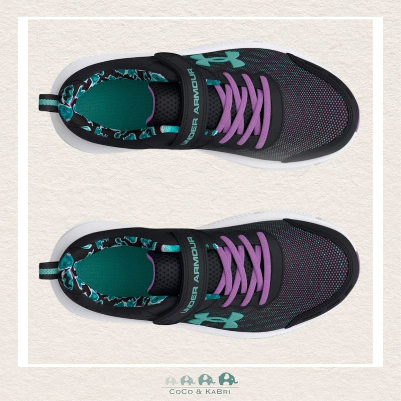Under Armour GPS Assert 10 AC Girls Running Shoes - Black/Purple/Turquoise (N4), CoCo & KaBri Children's Boutique