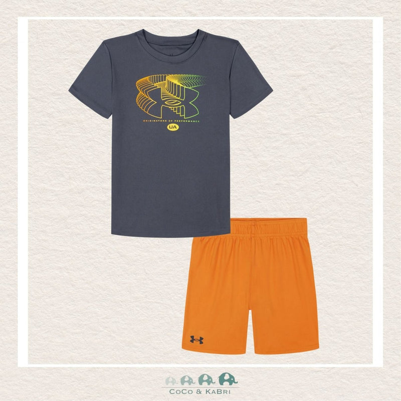 Under Armour Little Boys Grey Tshirt & Orange Shorts, CoCo & KaBri Children's Boutique