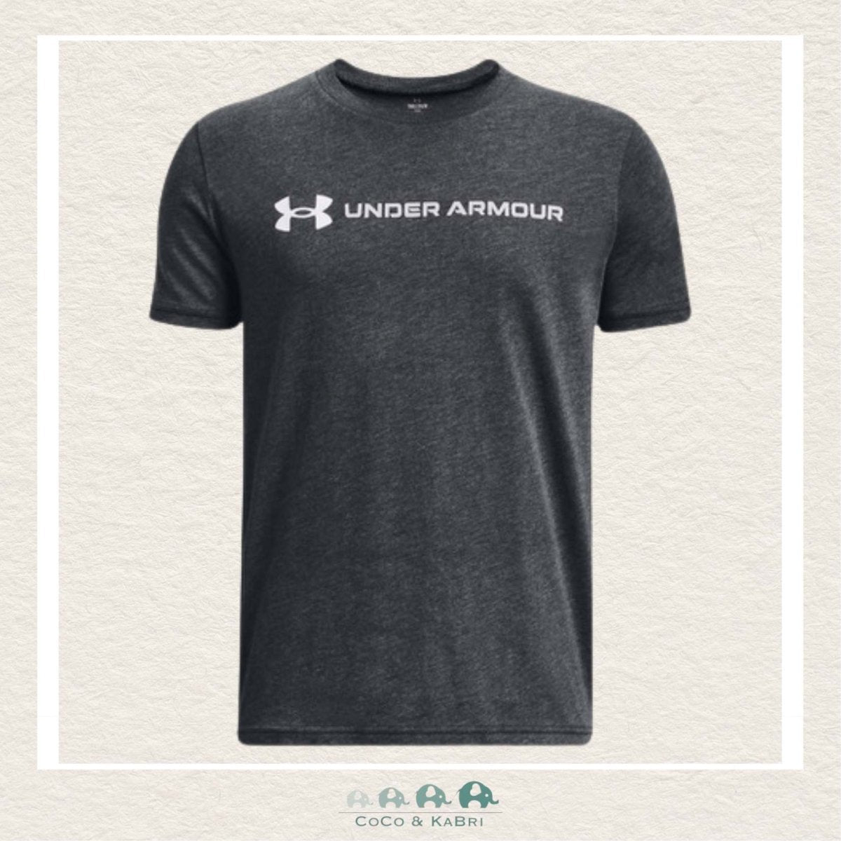 Under Armour Youth Boys' Logo Wordmark Short Sleeve Black Tee, CoCo & KaBri Children's Boutique