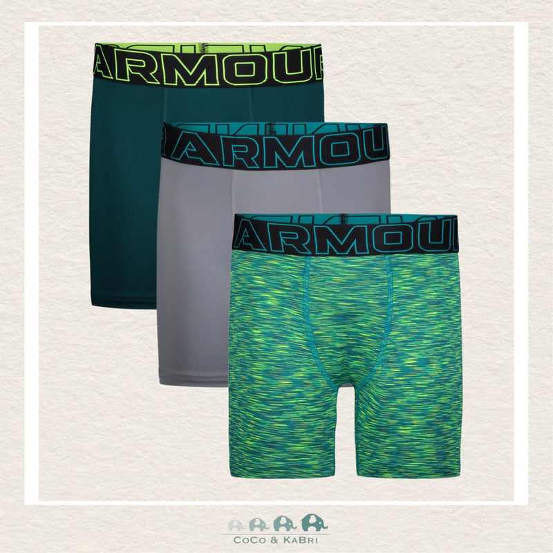 Under Armour Youth Performance Tech Boxers - Green & Grey - 3 Pack, CoCo & KaBri Children's Boutique
