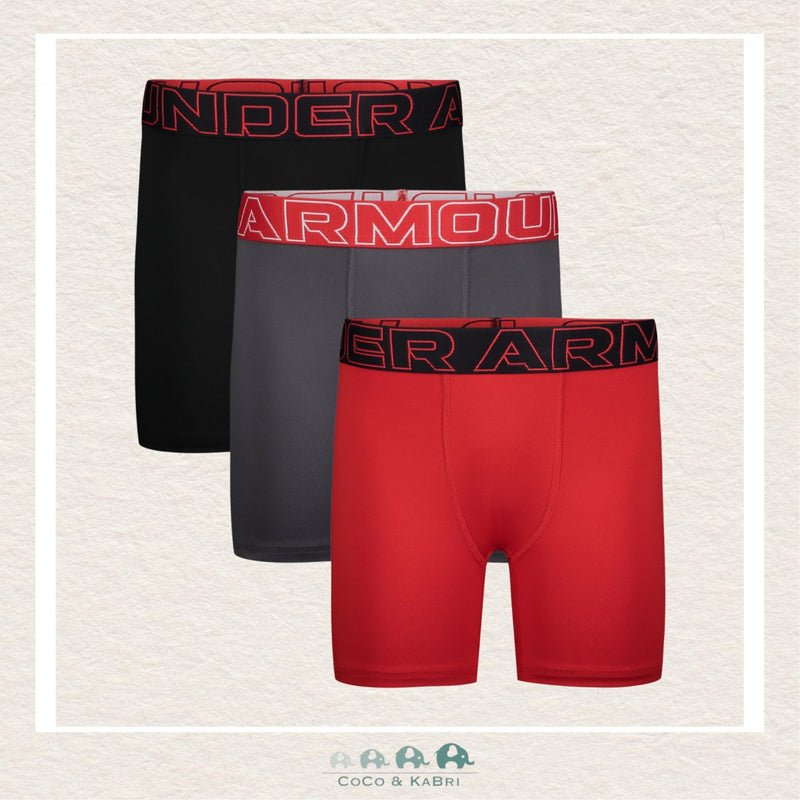 Under Armour Youth Performance Tech Boxers Red/Black - 3 Pack, CoCo & KaBri Children's Boutique
