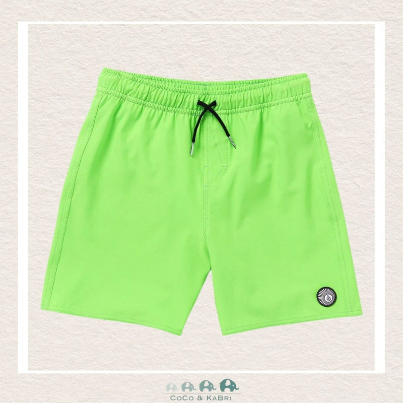 Volcom: Youth Boys Lido Solid Swim Trunks - Electric Green, CoCo & KaBri Children's Boutique