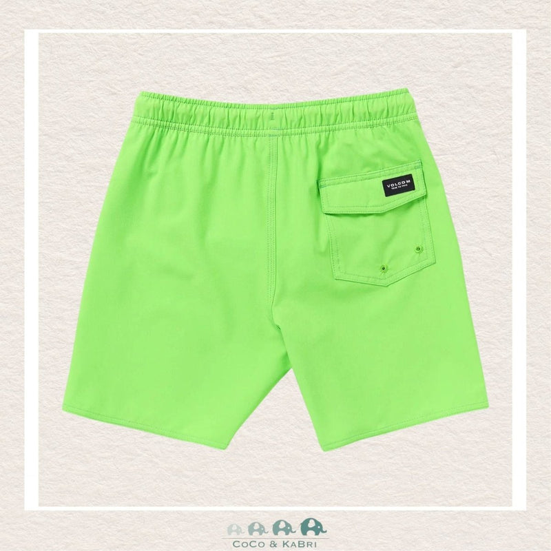 Volcom: Youth Boys Lido Solid Swim Trunks - Electric Green, CoCo & KaBri Children's Boutique